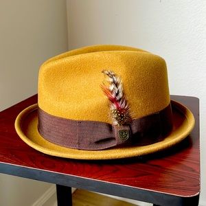 Brixton size small brass colored fedora